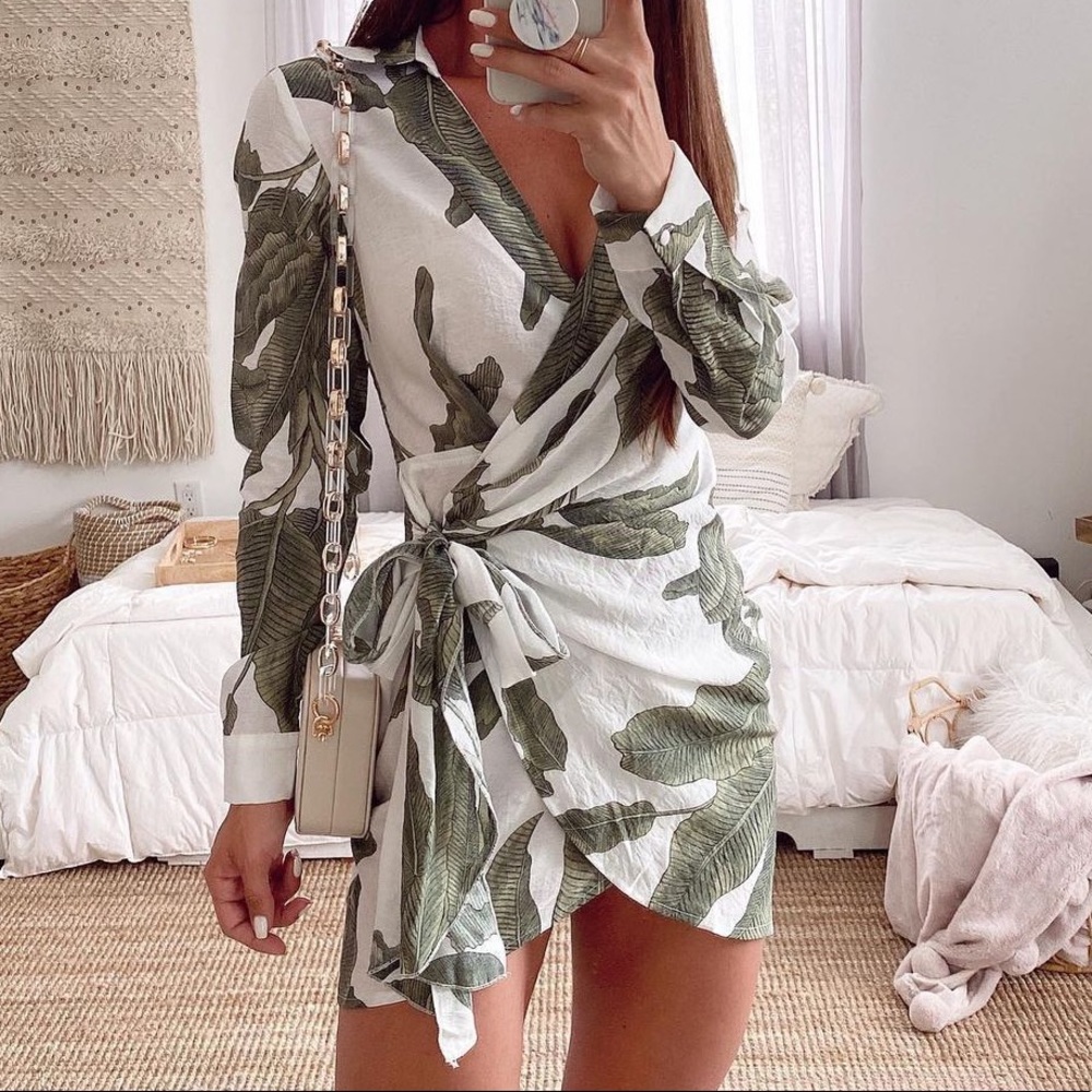 Palm Wrap Dress
